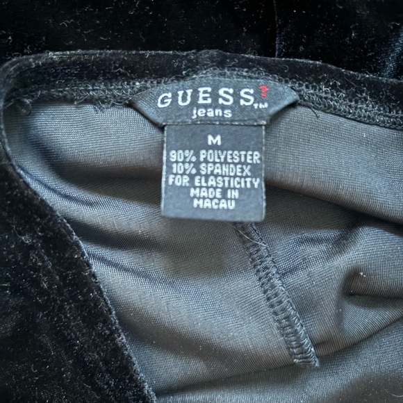 GUESS Velvet Strapless Mini Dress | Black Bodycon Side Slit Party Dress | Size M - Picture 5 of 5